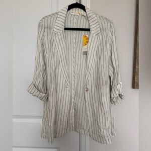 C&C California Striped Linen Blazer